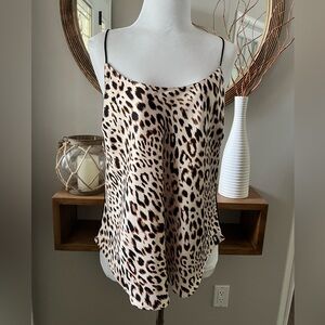 Vintage Victoria’s Secret Leopard Print Tank Top Women's XL Tan Sexy Camisole